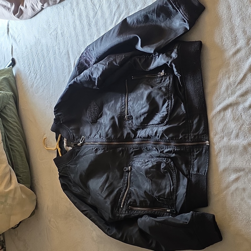 Harley Davidson Vintage Blacked Out Bomber L